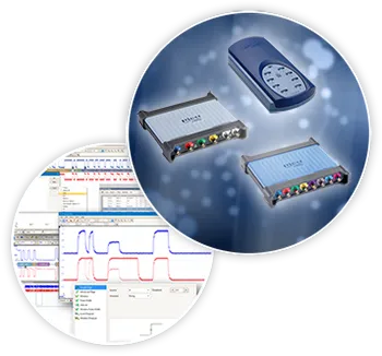 PicoScope ソフトウェア波形のスクリーンショットを含む Pico Technology 製品